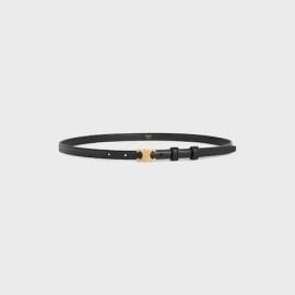 TRIOMPHE BELT 13MM IN TAURILLON LEATHER - BLACK CELINE at Celine